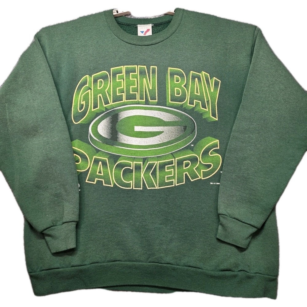 Vintage Green Bay‎ Packers Sweatshirt Men's 2XL Green Crewneck Made In USA 1994
